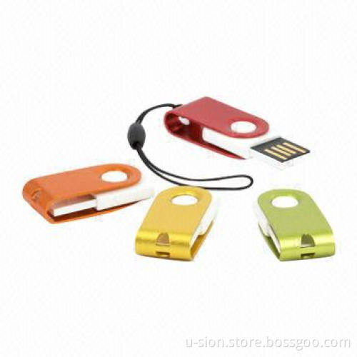 OEM Noble Slim Metal Colorful Swivel Fancy Mini USB 2.0 Product with Key-chain